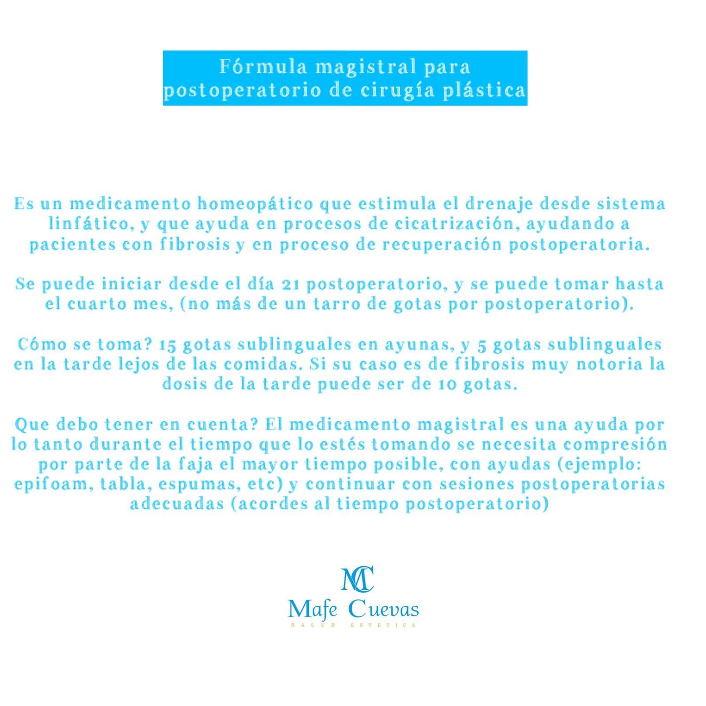 Formula Magistral Postoperatorio
